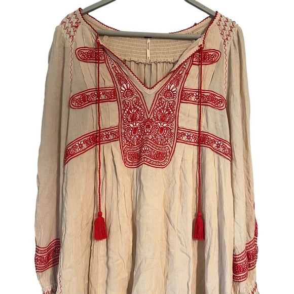 Free People Boho Embroidered Dress with Tassels - Picture 5 of 11
